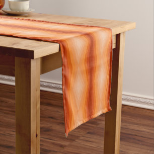 Shades Of Orange Geometric Abstract Art Short Table Runner
