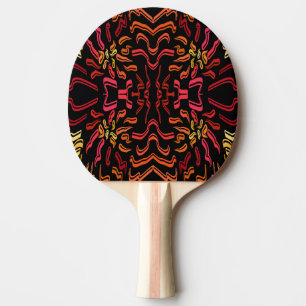 Shades Of Orange Red Yellow Ribbon Art Design Ping Pong Paddle
