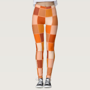 Shades of Orange Squares  Leggings