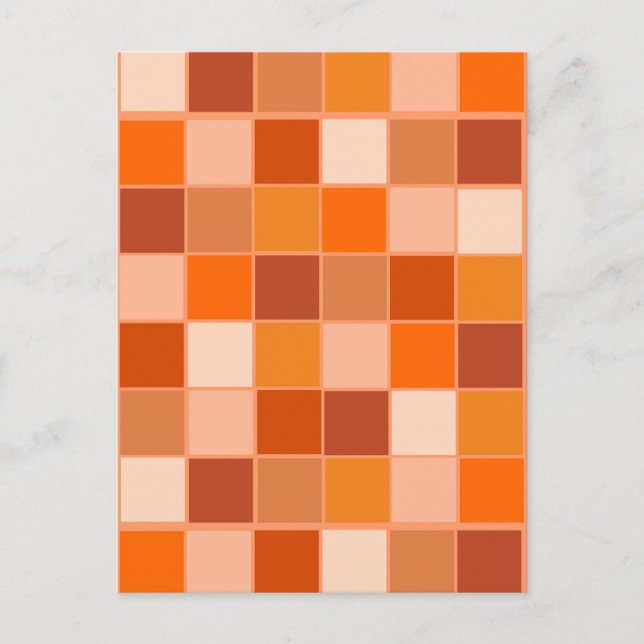 Shades of Orange Squares Postcard (Front)