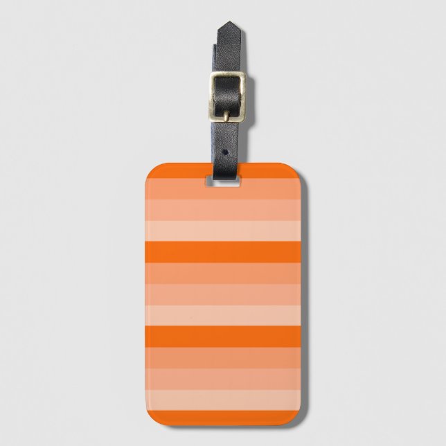 Shades of Orange Stripes Luggage Tag (Front Vertical)