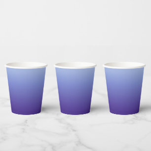 Shades of Periwinkle Violet to Blue Paper Cups