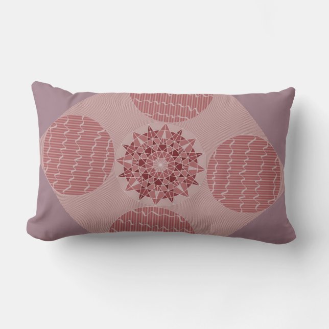 Shades of Pink Abstract Background Circle Pattern  Lumbar Cushion (Front)