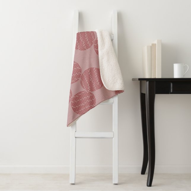 Shades of Pink Abstract Background Circle Pattern  Sherpa Blanket (In Situ)