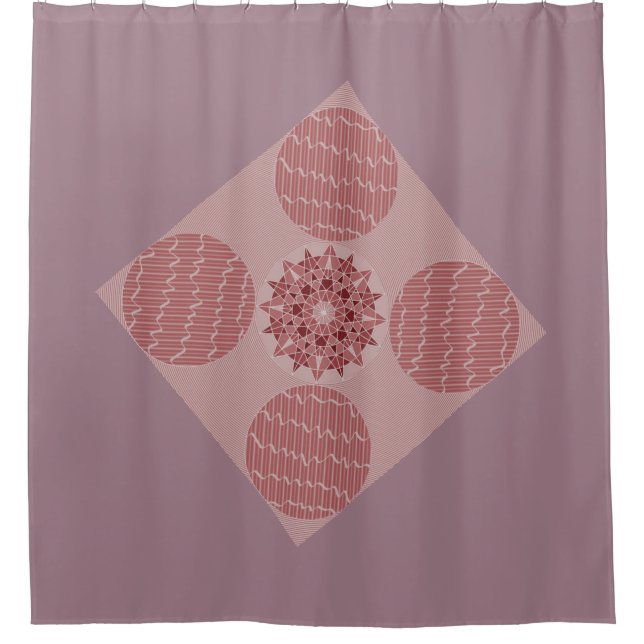 Shades of Pink Abstract Background Circle Pattern  Shower Curtain (Front)