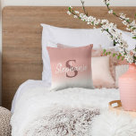 Shades of Pink Calligraphy Monogram Throw Pillow<br><div class="desc">This ombré pink pillow features shades of pink and includes a monogram on the front. The monogram can be customised using the personalisation feature. This pillow makes a special gift for her!</div>
