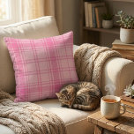 Shades of Pink Classic Tartan: Vibrant Pink Plaid Cushion<br><div class="desc">Bring soft, feminine charm to any space with this stunning Pink Plaid Throw Pillow. Designed in a classic tartan pattern featuring multiple shades of pink—from delicate blush and pastel to rich hot pink and magenta—this pillow instantly adds warmth, style, and a playful pop of color to your home. Perfect for...</div>