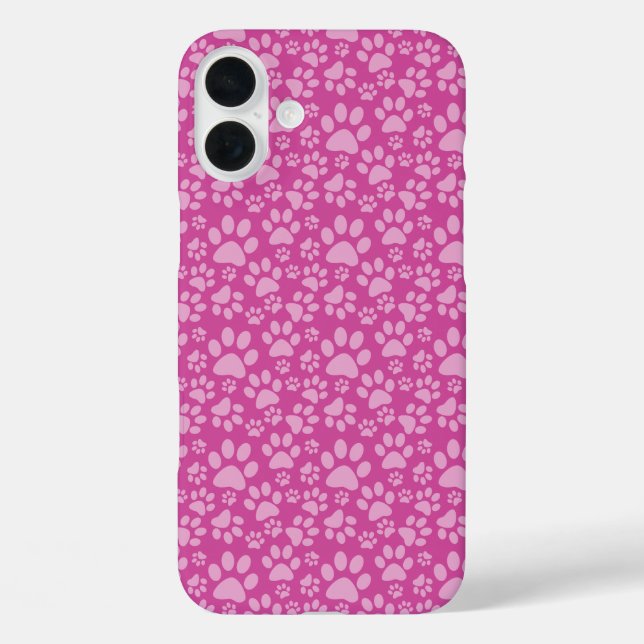SHADES OF PINK DOG PAW PRINTS Case-Mate iPhone CASE (Back)