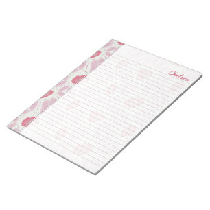 Shades of Pink Floral Retro Abstract Pattern Notepad