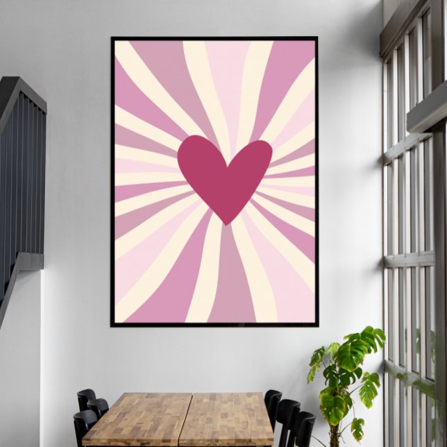 Shades of Pink Groovy Heart  Poster (Creator Uploaded)