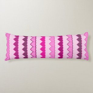 Shades of Pink Heart Rows Body Cushion