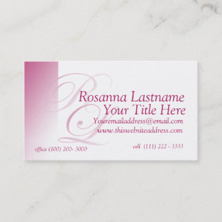 Shades of Pink Monogram Personal Business Card