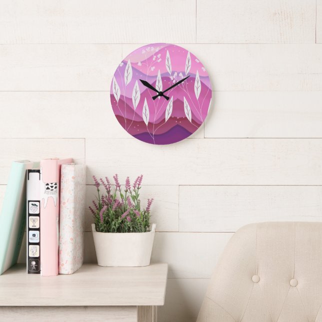 Shades of Pink Nature Wall Clock (Reading Room)