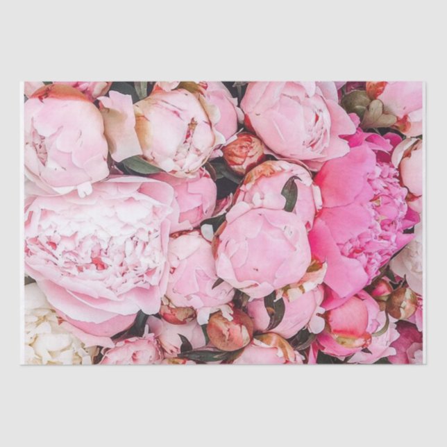Shades of Pink Peonies Tissue Paper (Front)