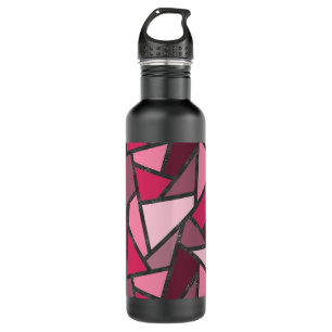 Shades of pink stained glass pattern 710 ml water bottle