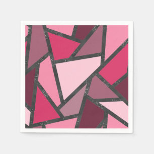 Shades of pink stained glass pattern napkin