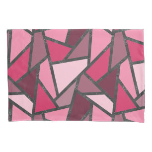 Shades of pink stained glass pattern pillowcase