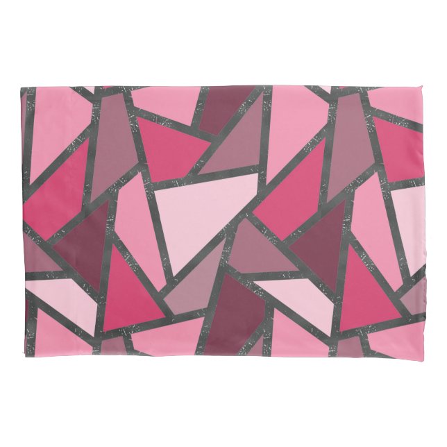 Shades of pink stained glass pattern pillowcase (Front)