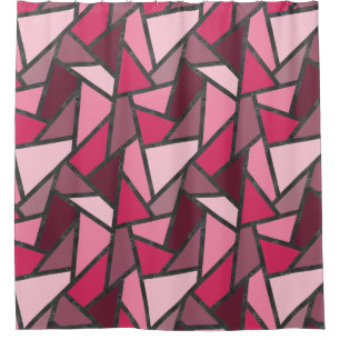 Shades of pink stained glass pattern shower curtain