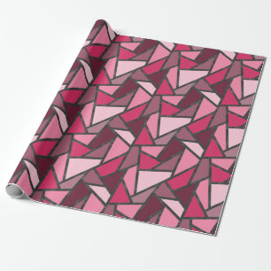 Shades of pink stained glass pattern wrapping paper