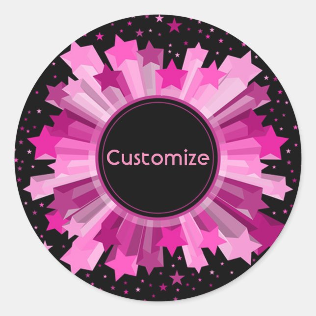Shades Of Pink Starburst Stickers (Front)