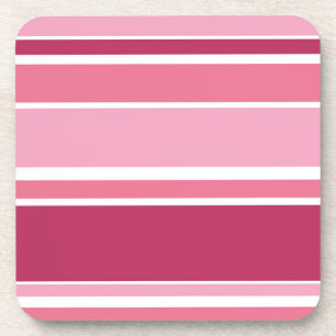 Shades of pink stripes coaster
