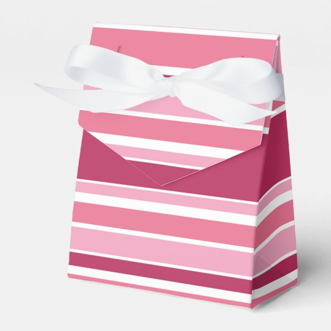 Shades of pink stripes favour box (Front Side)