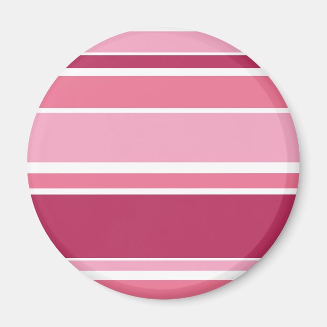 Shades of pink stripes magnet (Front)