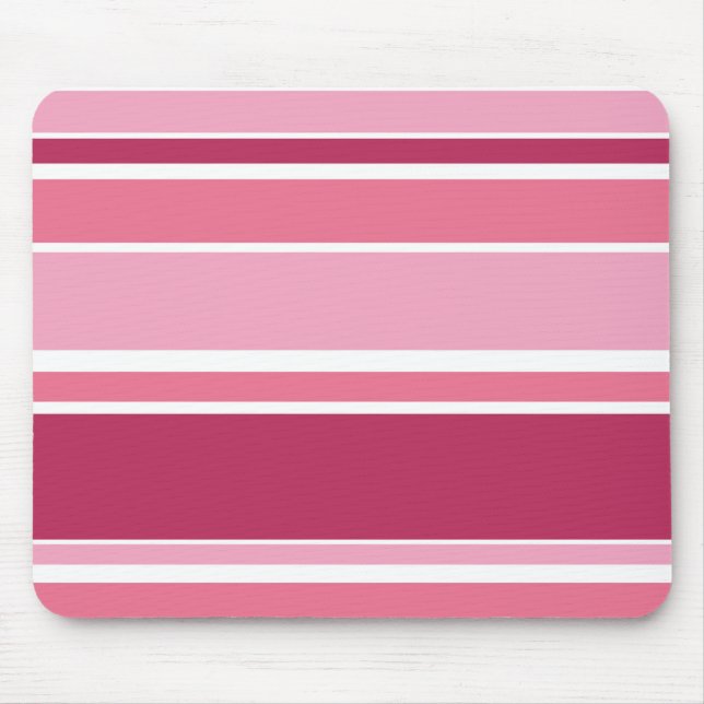Shades of pink stripes mouse pad (Front)