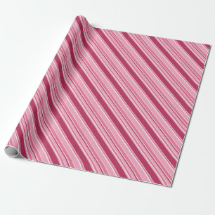 Shades of pink stripes wrapping paper