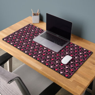 SHADES OF PINK VALENTINE LOVE HEARTS DESK MAT