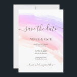 Shades of Pink Watercolor Splash Wedding Invitation<br><div class="desc">Notify your guests on your most awaited wedding with this playful fuschia pink watercolor splash Save the Dates in a classic and timeless serif and script lettering. Personalise it with your own wedding details.</div>