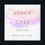 Shades of Pink Watercolor Splash Wedding Magnet<br><div class="desc">Personalise this bright and playful shades of pink watercolor splash themed wedding magnet. Perfect give away gifts for your guests on your wedding.</div>