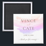 Shades of Pink Watercolor Splash Wedding Magnet<br><div class="desc">Personalise this bright and playful shades of pink watercolor splash themed wedding magnet. Perfect give away gifts for your guests on your wedding.</div>