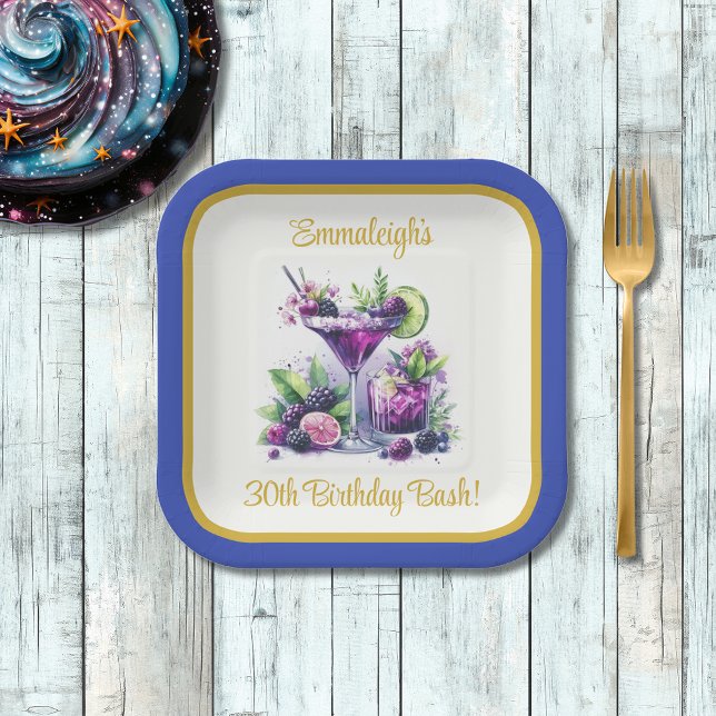 Shades of Purple: A Blue-Violet Birthday Square Paper Plate (Creator Uploaded)