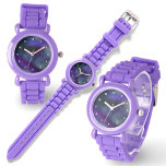 Shades of Purple Abstract Watch<br><div class="desc">A watch face in a medley of shades of purple,  lilac,  blue green and grey makes this a trendy abstract watch.

Created from original photographs by JLW_PHOTOGRAPHY</div>