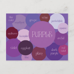 Shades of Purple Colour Circles Postcard
