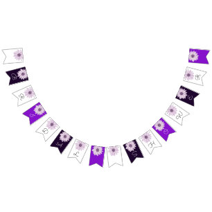 Shades of Purple Daisy Floral Bridal Shower Bunting