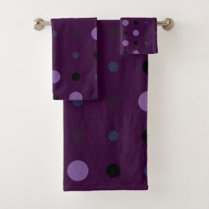 Shades of purple Dots Bath Towel Set