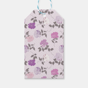 SHADES OF PURPLE FLOWERS GIFT TAGS