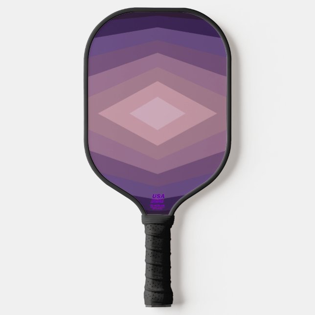 Shades Of Purple Geometric Abstract Art Pickleball Paddle (Front)