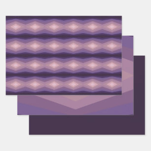 Shades Of Purple Geometric Abstract Art  Wrapping Paper Sheet