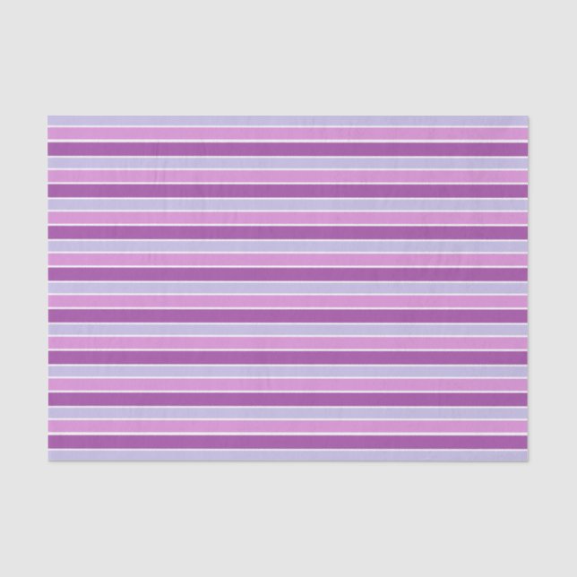 Shades of Purple Horizontal Stripes  Tissue Paper (Front)