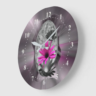 Shades of purple large clock