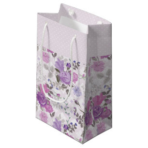 SHADES OF PURPLE & LAVENDER FLOWERS SMALL GIFT BAG