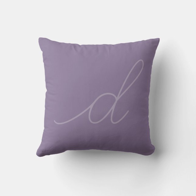 Shades of Purple Lowercase Script Letter Cushion (Back)