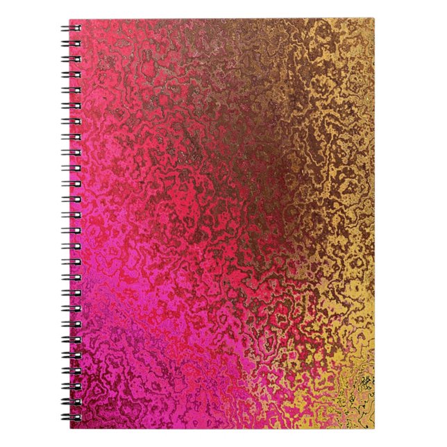 Shades of Purple, Pink, Brown & Gold Spiral Binder Notebook (Front)