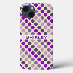 Shades of Purple Polka Dots by Shirley Taylor iPhone 13 Case