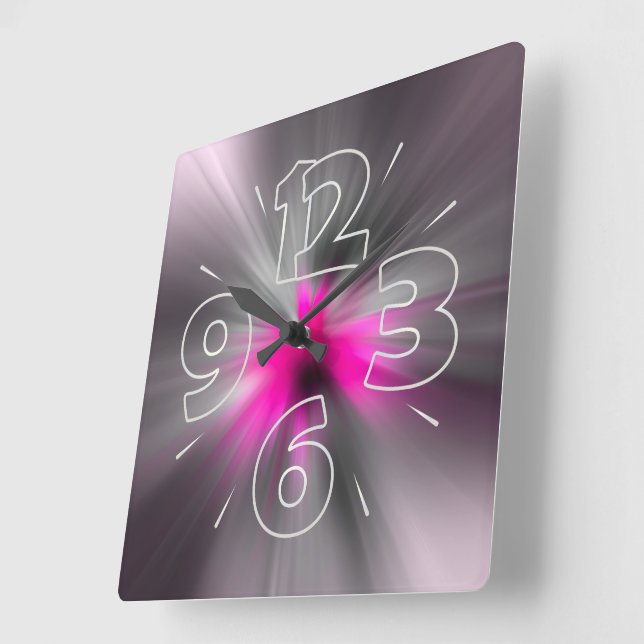 Shades of purple square wall clock (Angle)