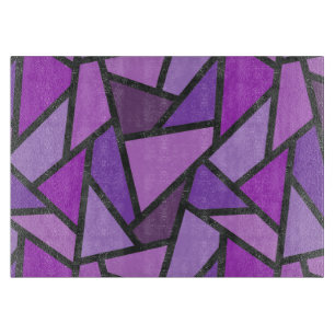 Shades of purple stained glass pattern cutting board